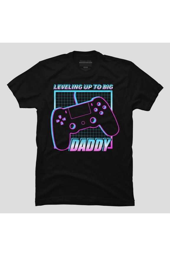 Leveling Up To Big Daddy Retro Funny Gamer Sarcastic Unisex T-Shirt, Up to Size 5XL
