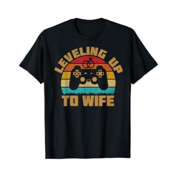 Leveling Up To Wife Funny Bride Gamer Couples Matching T-Shirt, Unisex T-Shirt