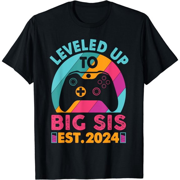 Leveling Up to Big Sister 2024 I'm Going to Be Big Sis 2024 T-Shirt