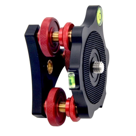 Leveling base tripod head plate with 3/8 fastening screw 3 adjustment wheels,