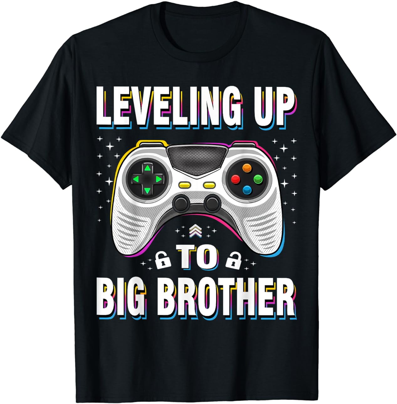 Leveling up to Big Brother 2024 funny gamer boys s men T-Shirt ...