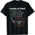 thumbnail image 1 of Levels of Deaf Deaf Identity Meme Hearing Impaired Clever T-ShirtMen and women, White Black T-shirt, size: Extra large S-1383XL, 1 of 4
