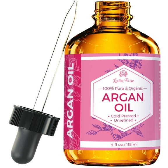 Leven Rose Argan Oil, 100% Pure Virgin Cold Pressed Moroccan Anti Aging Acne Treatment Moisturizer for Hair Skin & Nails 4 oz