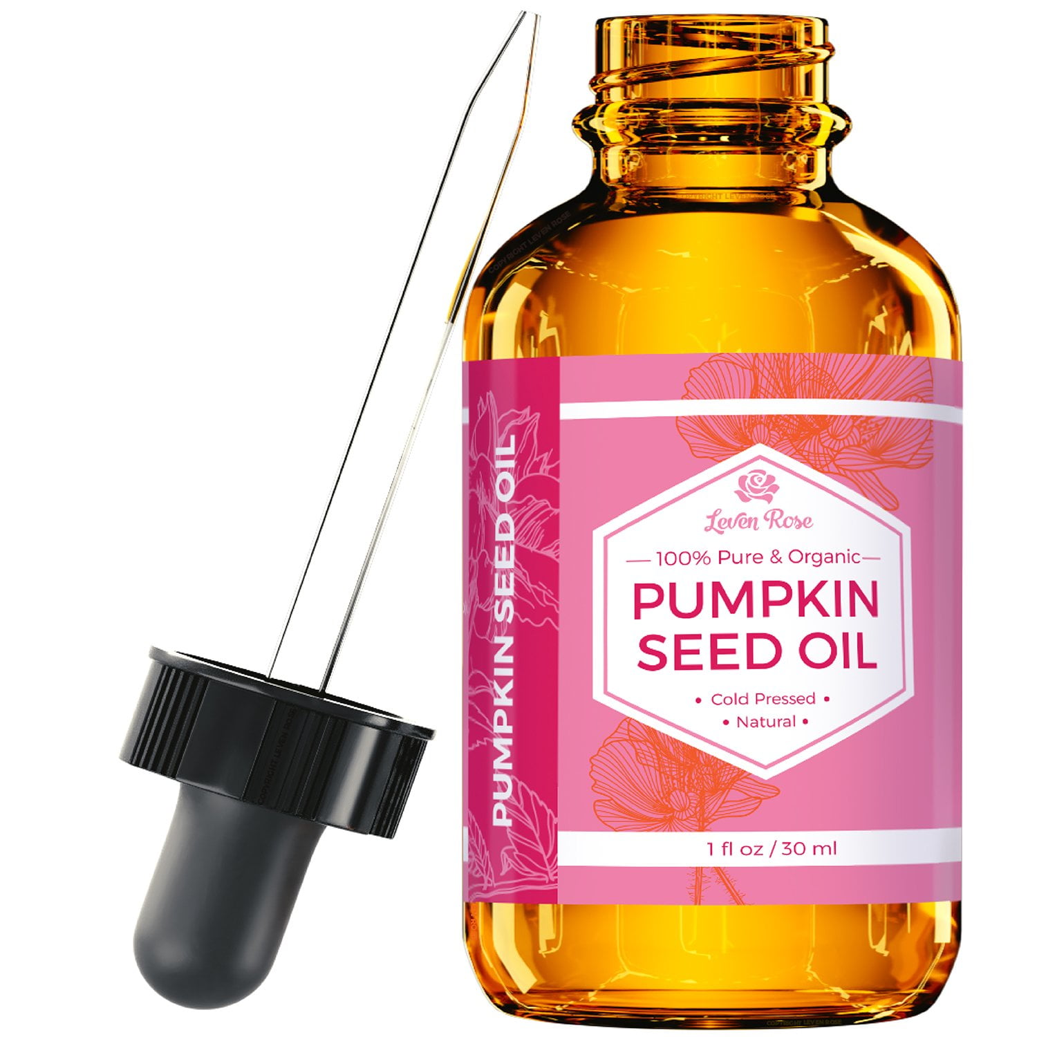 Organic Pumpkin Seed Oil For Hair Leven Rose Organic Pumpkin Seed HYZ01 Oil for Hair Growth 1 oz, 100%