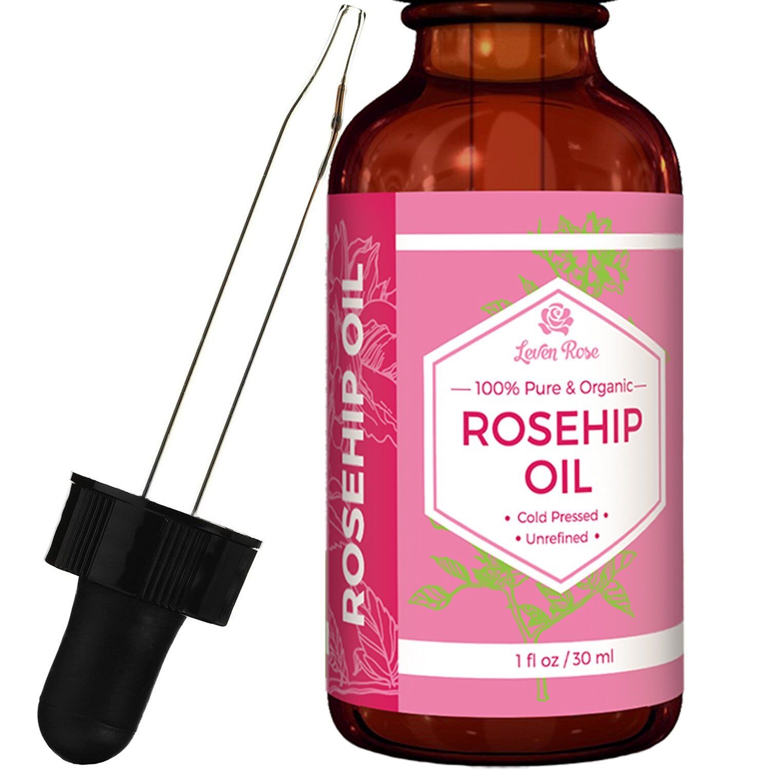 Leven Rose Organic Rosehip Oil, 1 Fl Oz - image 1 of 5