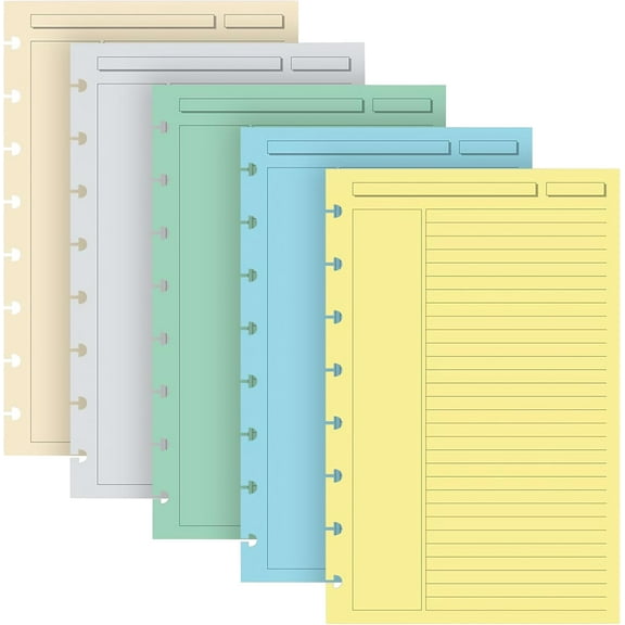 Levenger Circa Annotation 1/4 Inch Ruled Discbound Paper Refill, Disc Notebook and Planner Inserts, 300 sheets, Multicolored, Junior