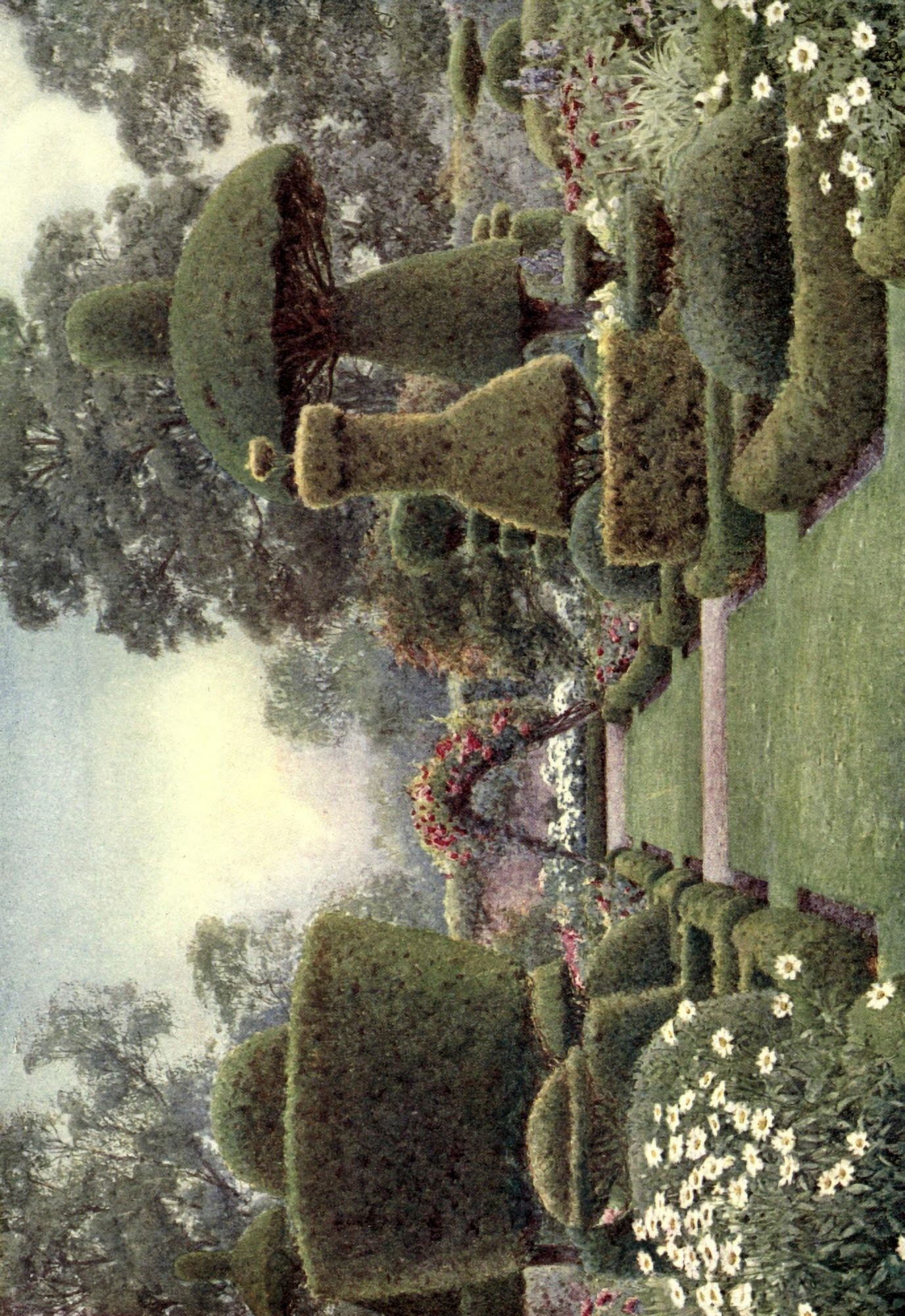 Levens Hall Westmoreland (Gardens of England in the Northern Counties 1911) Canvas Art - Ernest A Rowe (24 x 36)