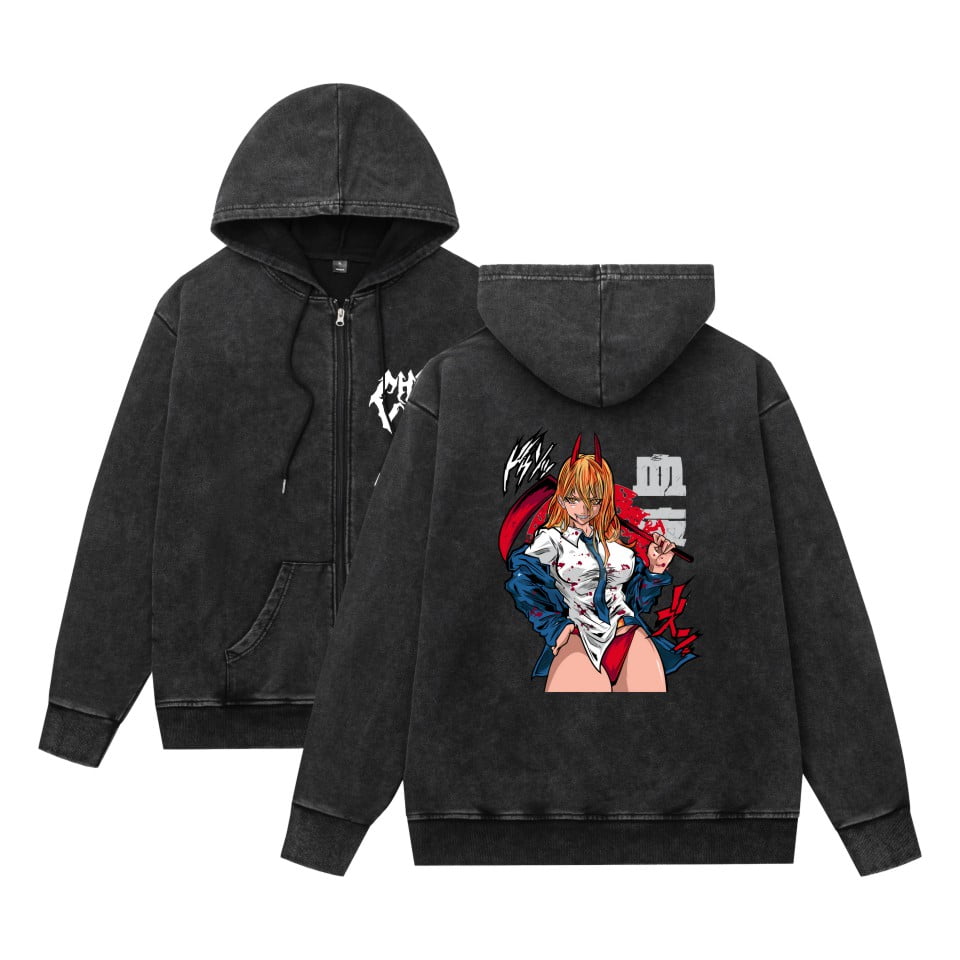 Leveorch Anime Chainsaw Man Power Printed Sweatshirt Unisex