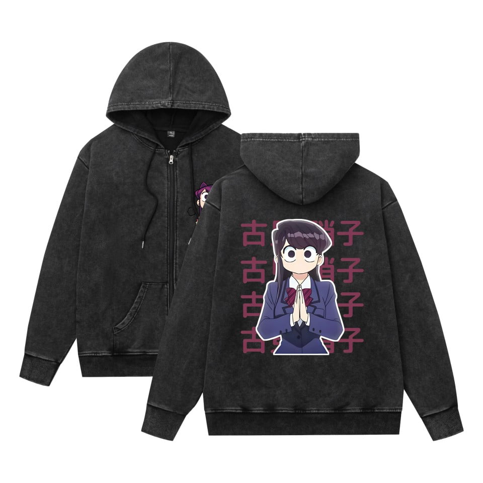 Leveorch Anime Komi can't communicate Full-zip Hoodie Komi shoko