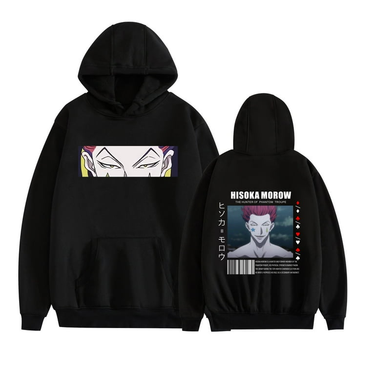 Leveorch Black Hoodie Mens Anime Devil Eye Hisoka Killua Pullover Cute Cartoon Hooded Sweatshirt For Unisex Walmart