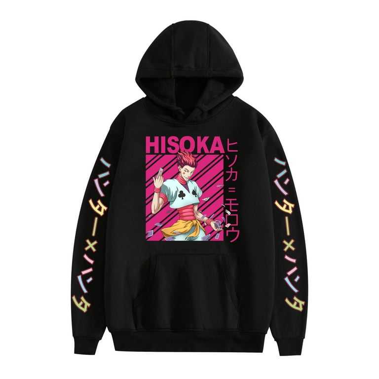 Leveorch Black Hoodie Mens Anime Devil Eye Hisoka Killua Pullover Cute Cartoon Hooded Sweatshirt For Unisex Walmart