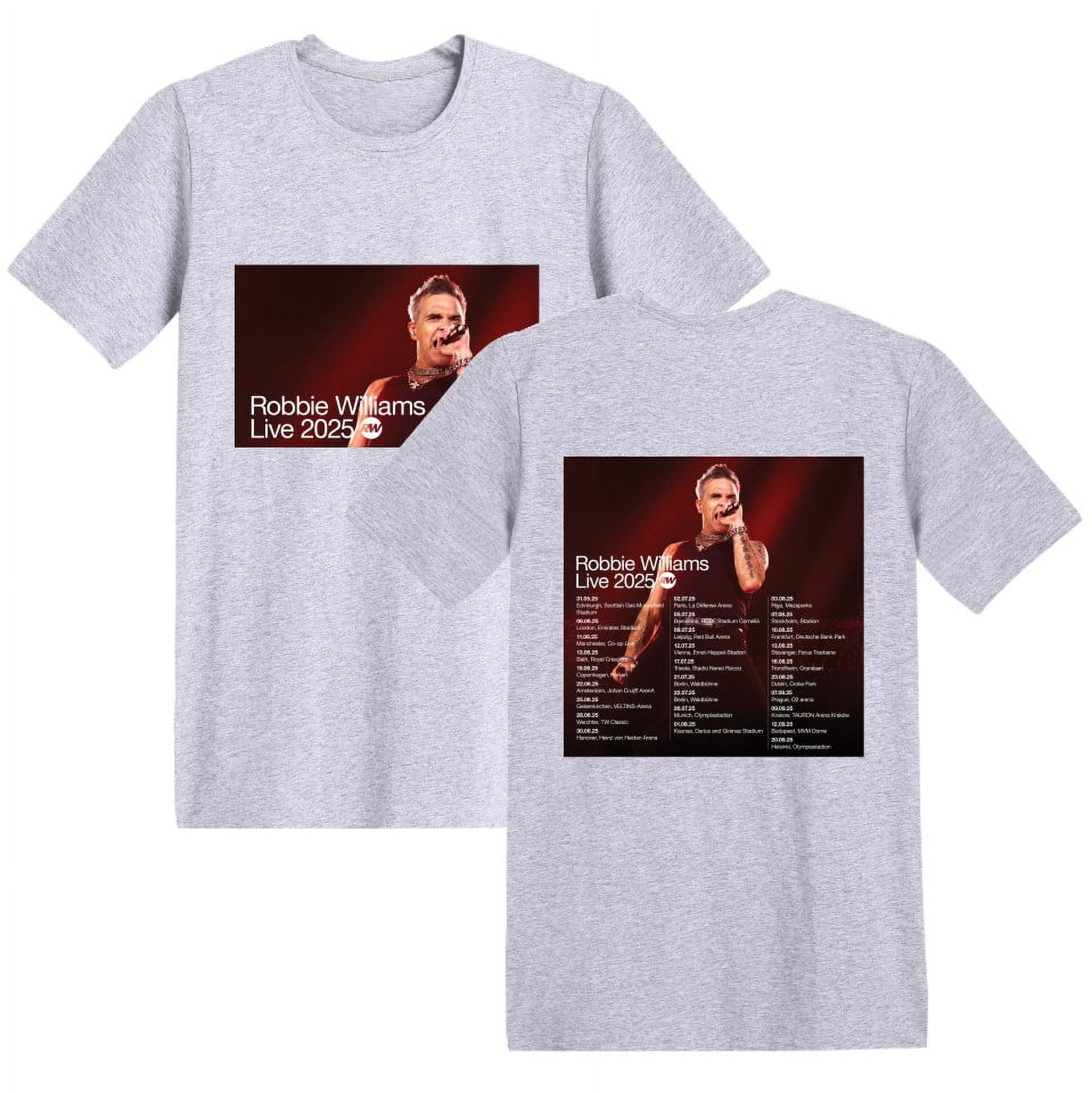 Maglietta Non Ufficiale Robbie Live 2025 – Fan Tee Per Concerto UK EU Tour, 100% Cotone, Idea Regalo Per Collezionisti, Taglie Dalla S Alla 5XL