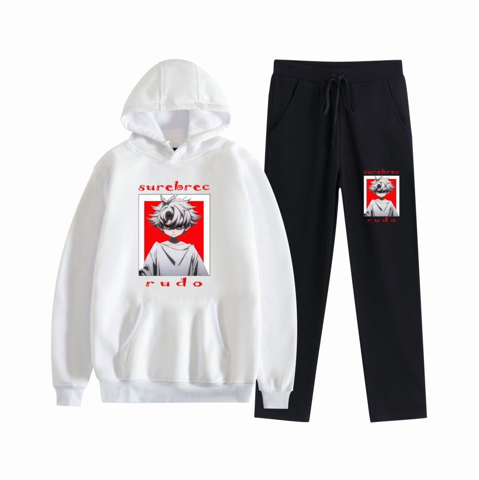 【AMERICANA】 SWEAT HOODIE SWEAT PANTS 1 Set Men Hoodie Pants Solid Color Ribbed Cuff Jogger Suit Autumn