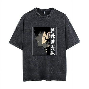 Leveorch Solo Leveling T-Shirt Unisex Short Sleeve Crew Neck Cotton Tee Cosplay Sung Jinwoo Plus New Anime Merch