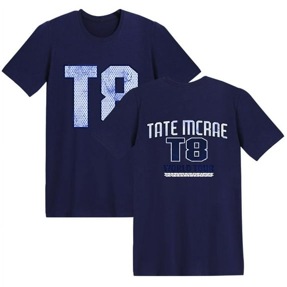 Leveorch Tate McRae T-shirts T8 Logo Print Think Later World Tour Merch Tee for Women Men Casual