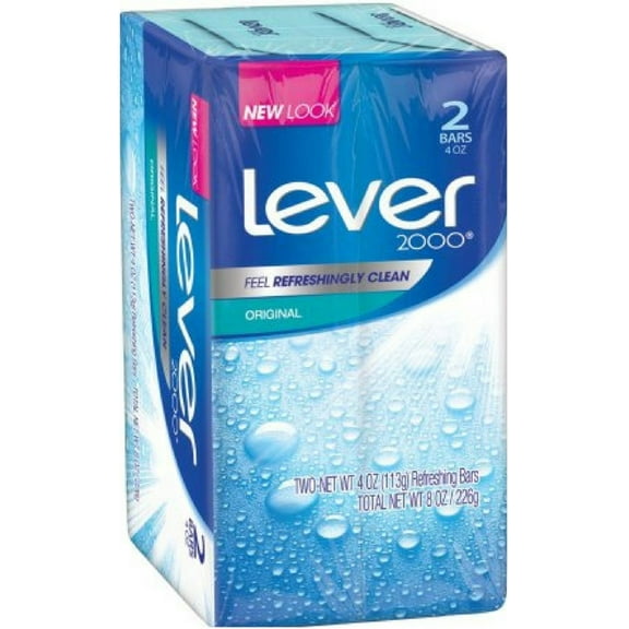 Lever 2000 Original Refreshing Bar Soap, Perfectly Fresh 4 oz, 2 ea (Pack of 2)