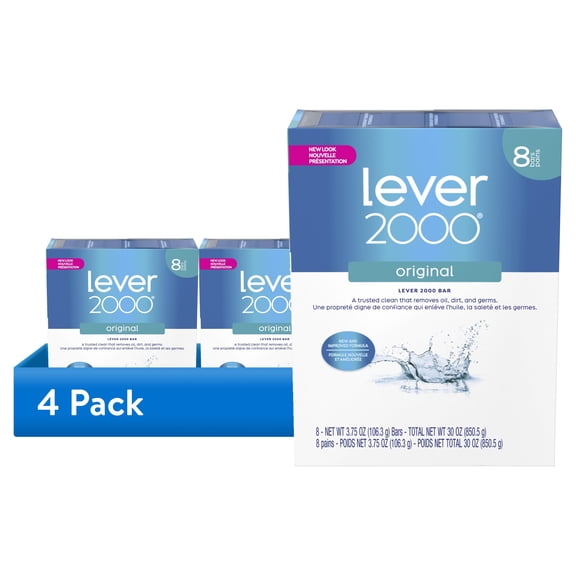 (4 pack) Lever 2000 Original Refreshing Bar Soap, 3.75 OZ 8 Count