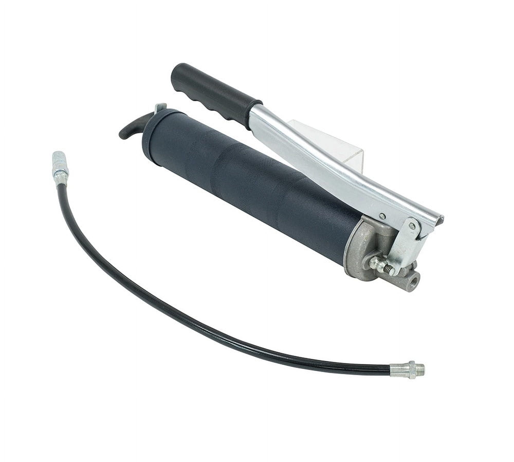 Lever Action Grease Gun Heavy Duty Maximum Pressure - 10,000 PSI with 18-inch Whip Hose - Aluminium Cast Head - Capacity 16 oz Bulk/ 14oz Cartridge
