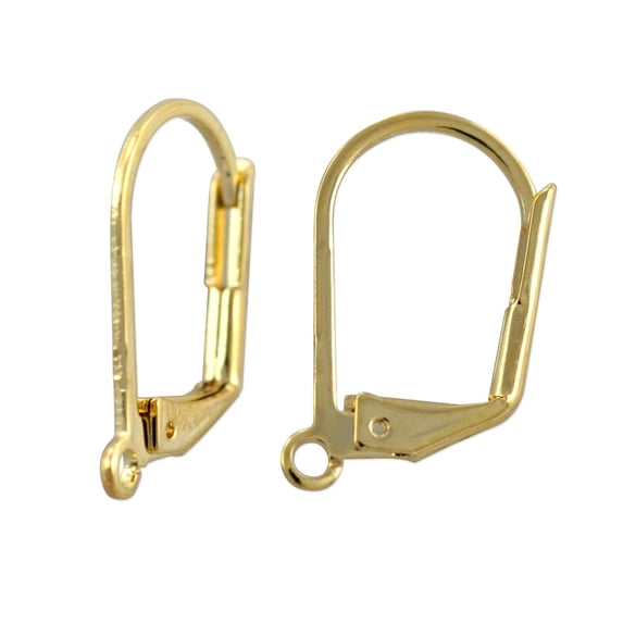 Lever Back DIY Earrings with Open Jump Ring Gold Plated - Create Elegant Dangle Earrings (1 Pair of Earrings)