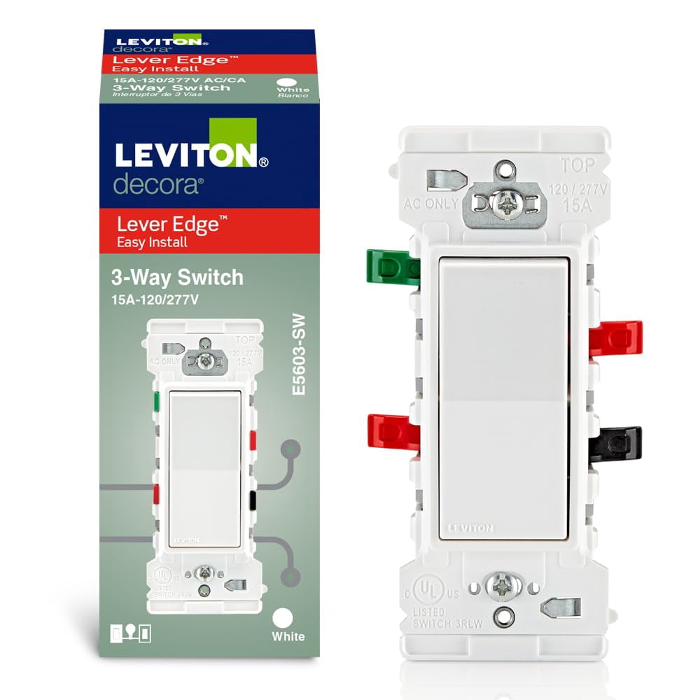 Lever Ed 15 Amp 3-Way Rocker Switch, E5603-SW, White - Walmart.com