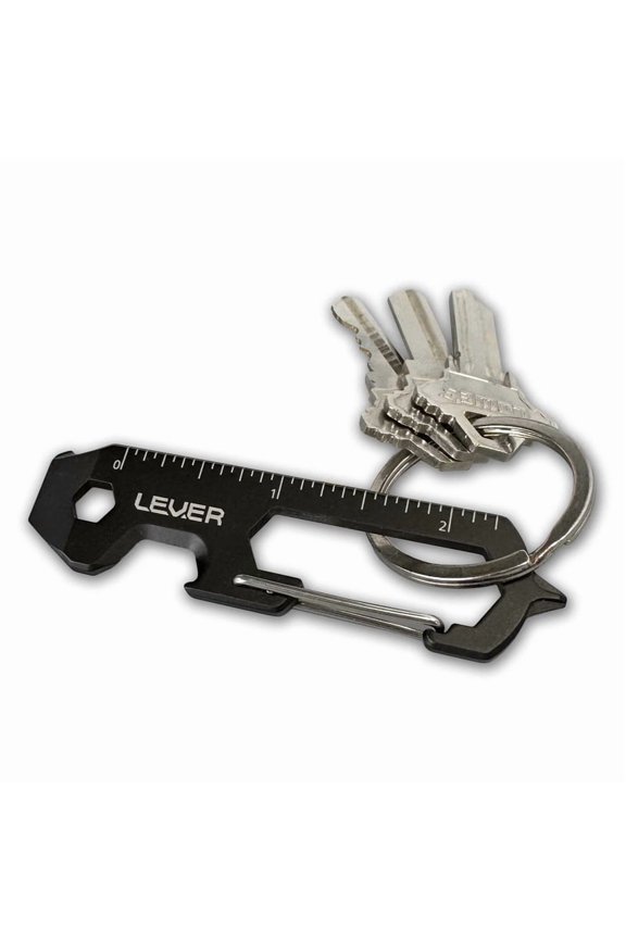 CLiP KT - Bottle Opener Keychain Multitool Carabiner For Keys | Mini Prybar Key Carabiner Keychain Screwdriver Multitool For Men | EDC Tool Key Chain Multi Tool Gift For Men (Black)