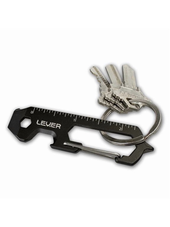 CLiP KT - Bottle Opener Keychain Multitool Carabiner For Keys | Mini Prybar Key Carabiner Keychain Screwdriver Multitool For Men | EDC Tool Key Chain Multi Tool Gift For Men (Black)