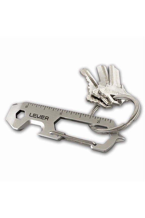 CLiP KT - Bottle Opener Keychain Multitool Carabiner For Keys | Mini Prybar Key Carabiner Keychain Screwdriver Multitool For Men | EDC Tool Key Chain Multi Tool Gift For Men (Silver)