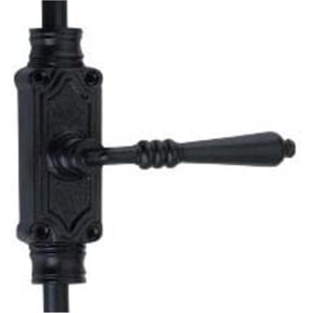Lever Handle Door Iron Cremone Bolt | Black Powder Coated Hardware for Doors Up to 9 Feet | Classic, Durable & Stylish Design for Enhanced Security | Right Hand Configuration