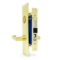 thumbnail image 1 of Lever Mortise Keyed Lockset - Left Hand - Polished Brass US3 Finish - 2-1/2" Backset - 2 SC1 Keys, 1 of 5