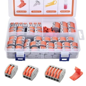 Lever Nut Wire Connectors Kit 100 Pcs, 2 3 5 Port Compact Splicing Electrical Terminals, Quick Disconnect Terminal Blocks Assortment