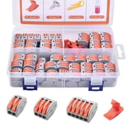 Lever Nut Wire Connectors Kit 100 Pcs, 2 3 5 Port Compact Splicing Electrical Terminals, Quick Disconnect Terminal Blocks Assortment