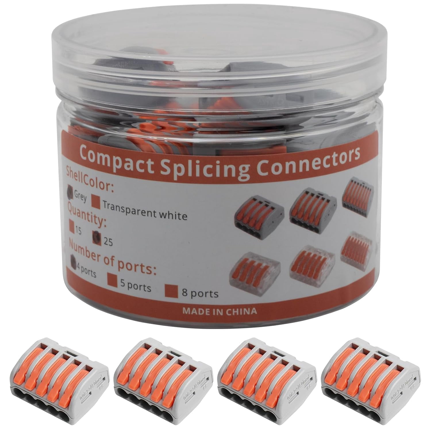 Lever Quick Connect Wire Connectors for 28-12AWG Solid and Flexible ...