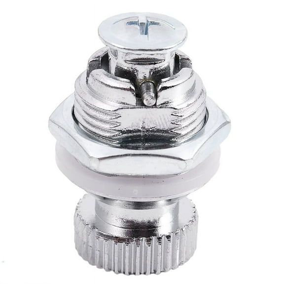 Lever lock for furniture, with round knob, external thread 1.7 cm