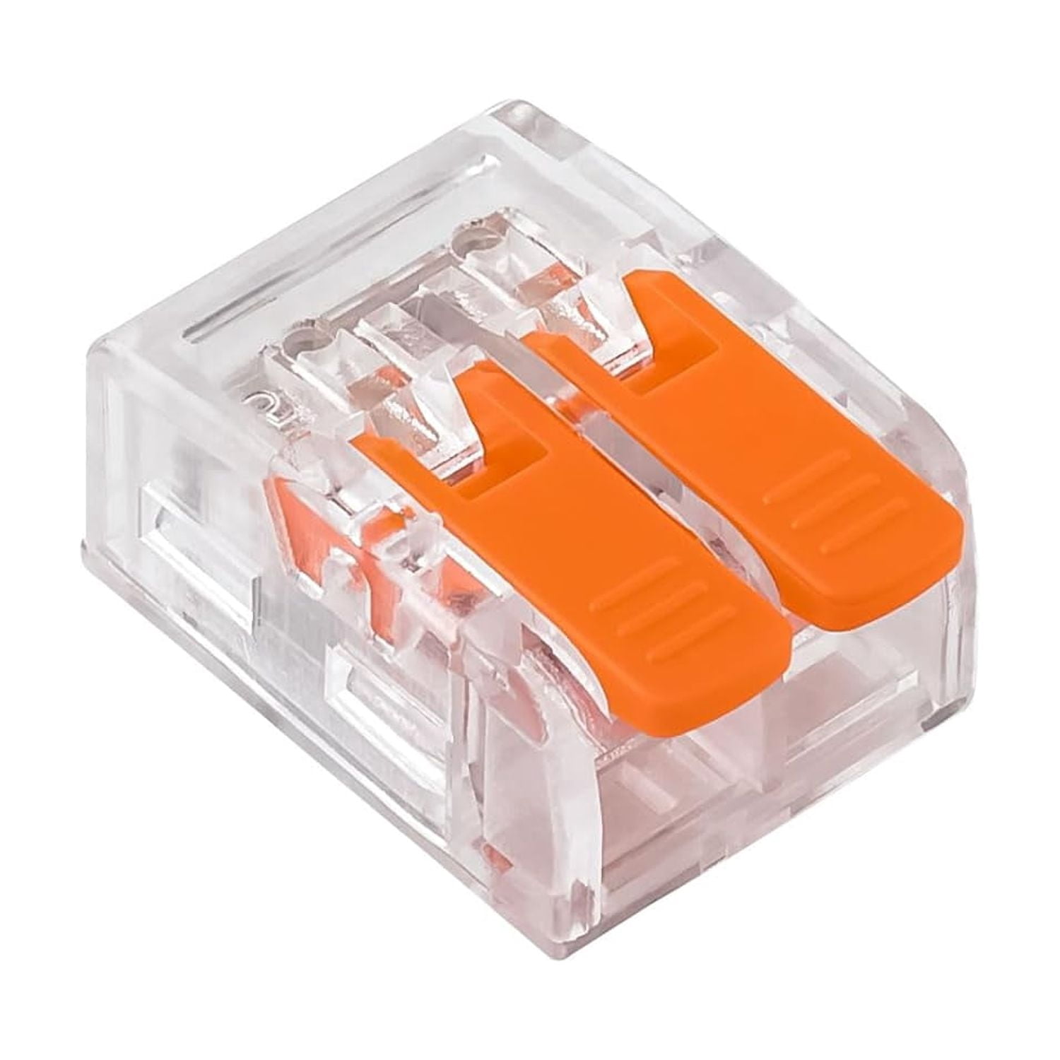 Lever wire connector, 50 pcs compact splicing internal thread wire connector kit push-in, 2-port splicing connector suitable for 24-10 cable