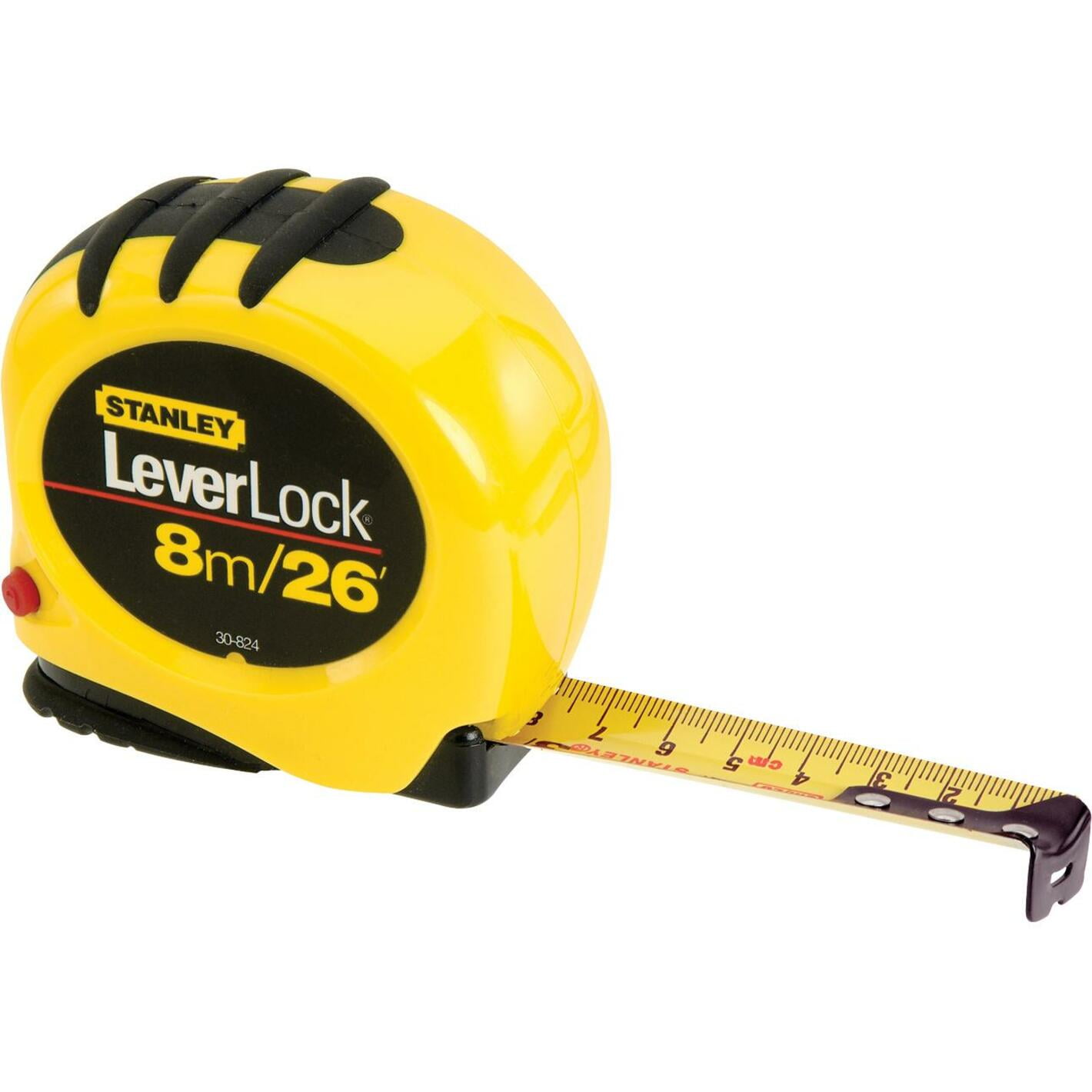 Stanley 30-824 8m/26' x 1-Inch Power Return LeverLock Tape Rule Measure (cm Graduation)