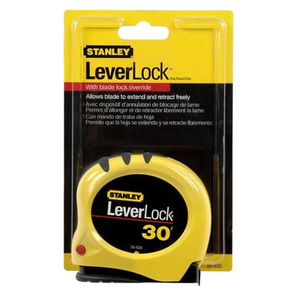 Stanley STHT30830 Lever Lock Tape Rule, 30' x 1"