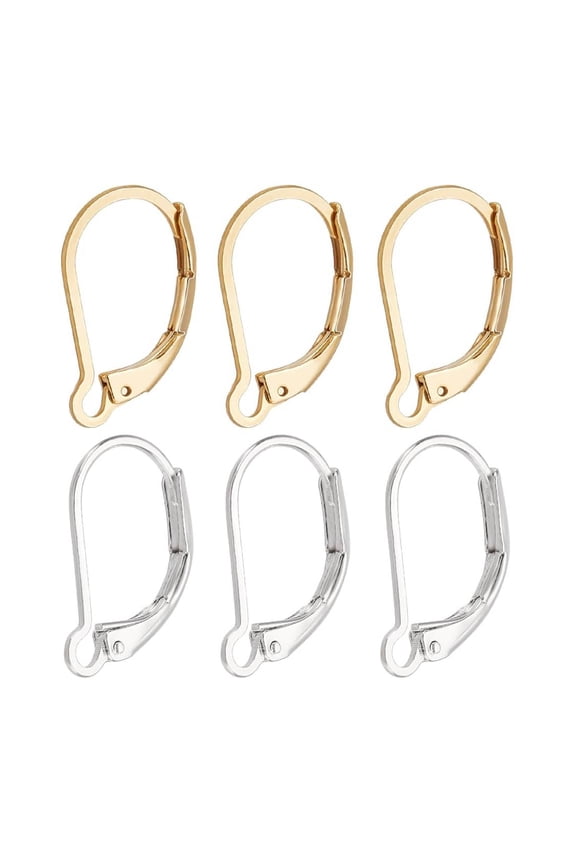 Leverback Earring Findings 24K Gold & 925 Sterling Silver Plated Clasp French Earring Hooks Ear Wire Clip Connector for Jewelry Making