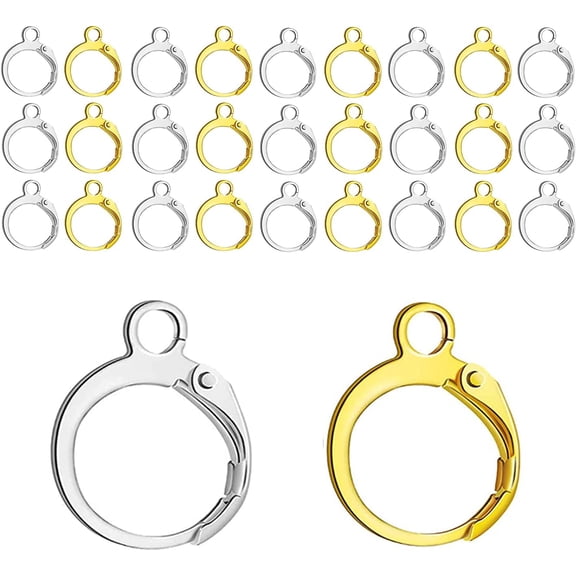 Leverback Earring Hooks 80pcs French Ear Wire Lever Back Earwire for Jewelry Making Crafting (Gold and Silver)