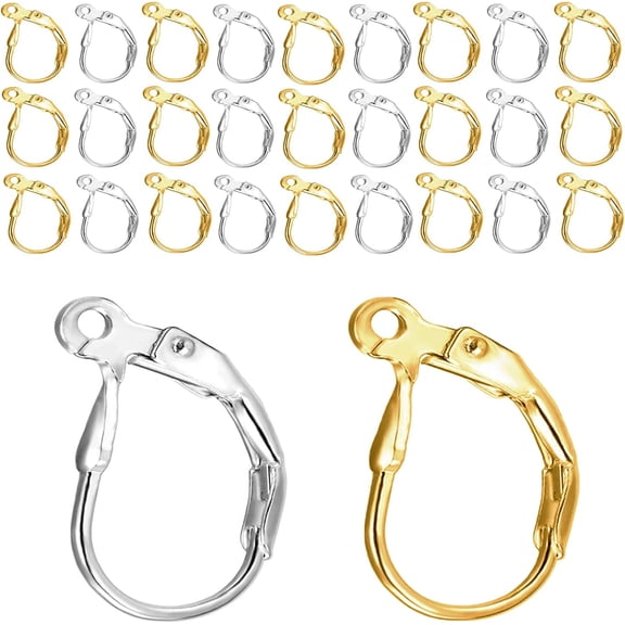 Leverback Earring Hooks 80pcs French Ear Wire Lever Back Earwire for Jewelry Making Crafting (Gold and Silver)