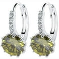 thumbnail image 1 of Leverback Earrings for Women,Elegant Austrian Crystal Earrings,Yellow Dangle Hoop Earrings Hypoallergenic Jewelry, 1 of 2