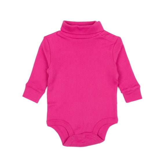 Leveret Baby Turtleneck Bodysuit Classic Solid Color Color: Hot Pink Size: 2T