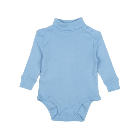 Leveret Baby Turtleneck Bodysuit Cotton Blue 24 Month