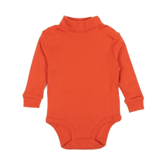 Leveret Baby Turtleneck Bodysuit Cotton Orange 6 Month