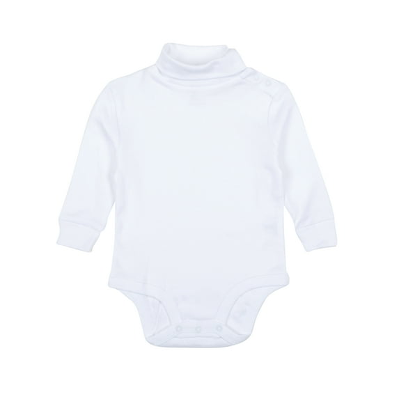 Leveret Baby Turtleneck Bodysuit Cotton White 12 Month