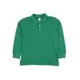 thumbnail image 1 of Leveret Boys Long Sleeve Cotton Polo Shirt Green 8 Year, 1 of 3