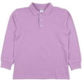 thumbnail image 1 of Leveret Boys Long Sleeve Cotton Polo Shirt Purple 2 Year, 1 of 4