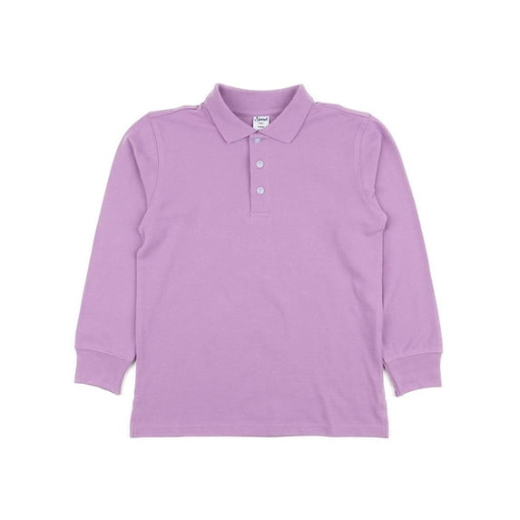 Leveret Boys Long Sleeve Cotton Polo Shirt Purple 3 Year