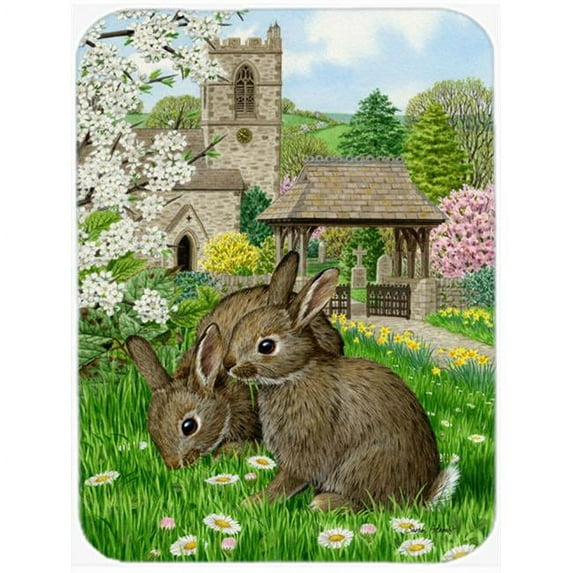 Leveret Bunny Rabbit Glass Cutting Board, Large