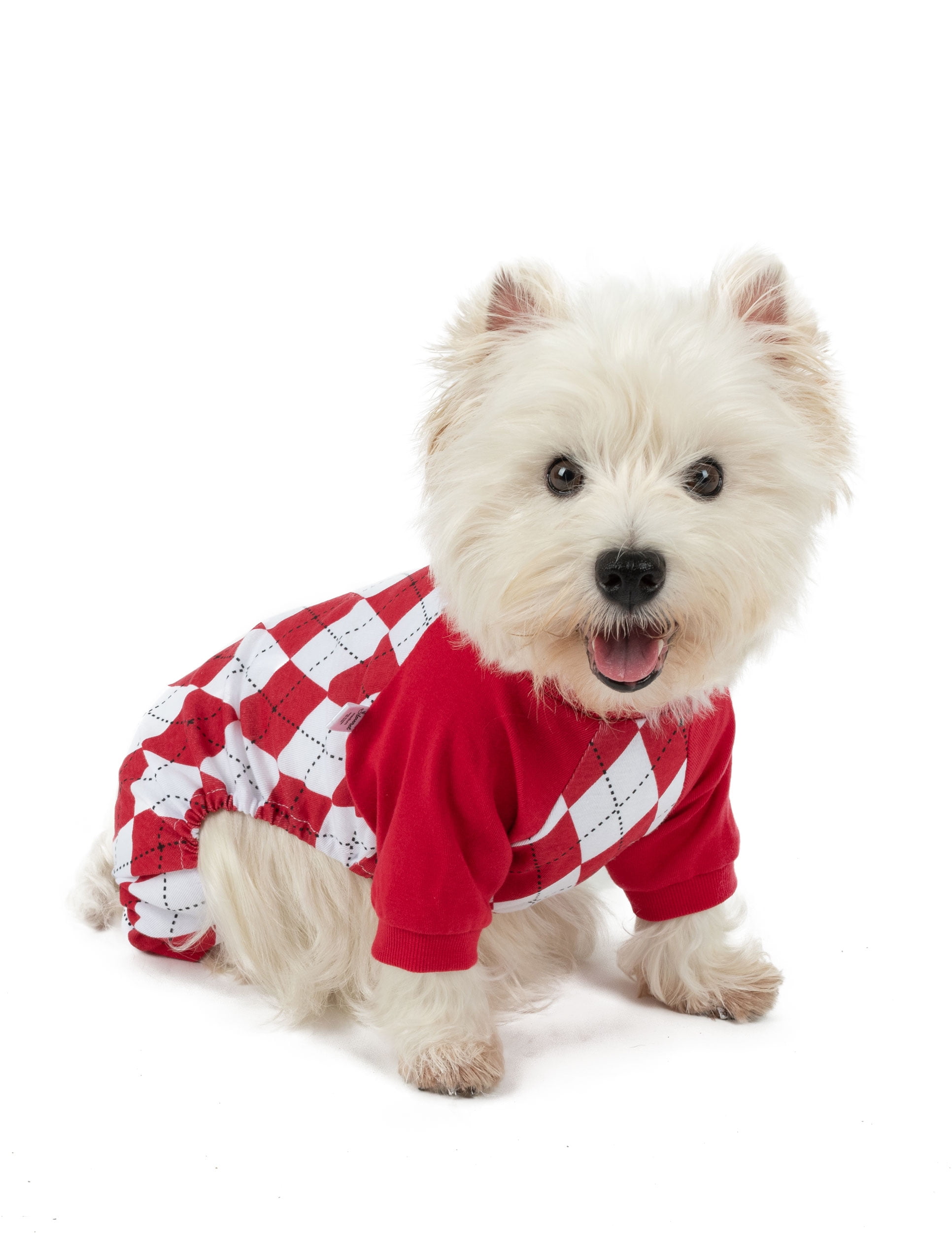 Leveret Dog Cotton Pajama Argile Red & White S - Walmart.com