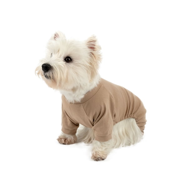 Leveret Dog Cotton Pajama Solid Beige S